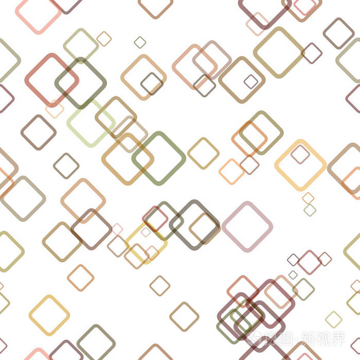 无缝的几何方形图案背景-矢量图形设计从随机的对角方块