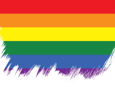 彩虹旗, lgbt 运动, 矢量插图, 画笔描边背景照片