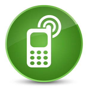 手机响图标优雅软绿色圆形按钮