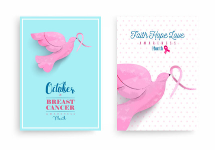 乳房癌认识粉红丝带鸟海报