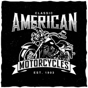 经典的美国摩托车海报