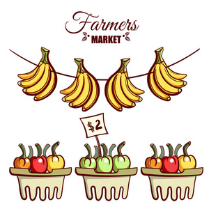 农民市场香蕉蔬菜