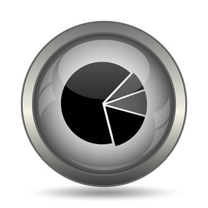 图表饼图图标, 黑色网站按钮白色背景