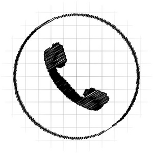 电话图标。白色背景上的互联网按钮