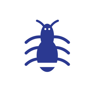 白色背景下的蚂蚁图标矢量符号与符号分离