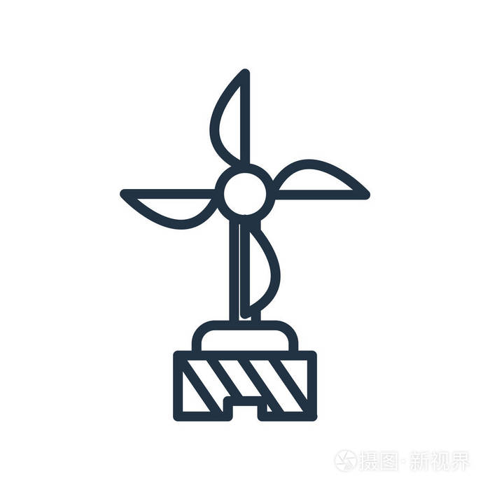 风车图标矢量隔离在白色背景, 风车透明标志