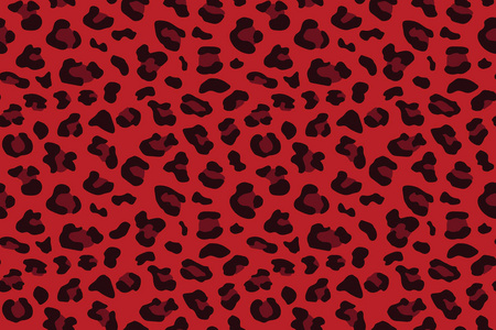 红豹无缝图案。动物指纹矢量背景