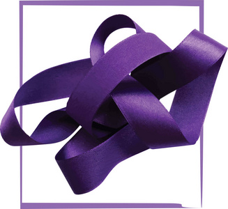 紫色的丝带，在白色的背景，设计元素