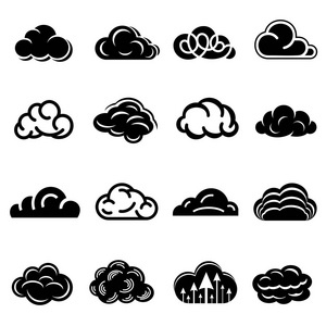 云的图标集，简单的样式