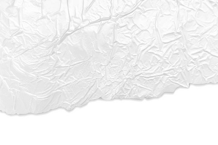 皱巴巴的银铝箔纹理-撕碎的纸片边缘-抽象白色灰色铝金属背景矢量照片