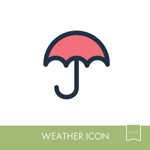 把伞雨图标。气象。天气