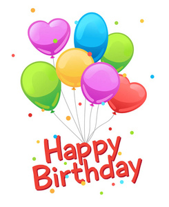 生日快乐蓝色气球图片