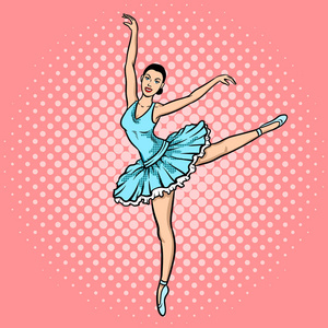 芭蕾舞蹈家波普艺术风格矢量图图片