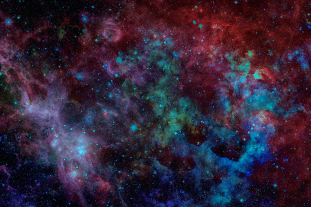 彩色的星云和星团的宇宙中的星星