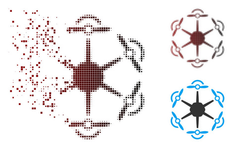溶解像素半色调飞行 Hexacopter 图标