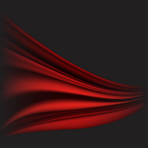与豪华猩红色红色丝绒窗帘 窗帘 的黑色背景。矢量图
