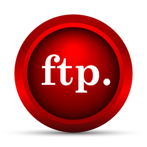 Ftp。图标。白色背景上的互联网按钮