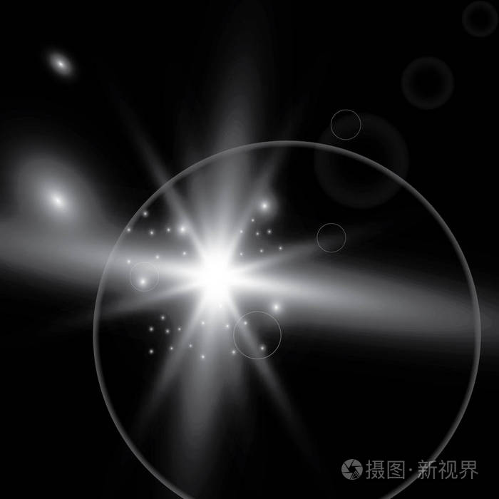 发光灯, 闪光灯, 爆炸和星星的疗效.