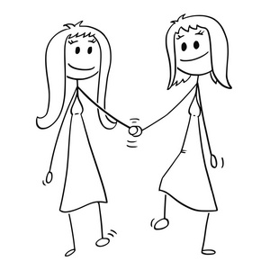 两个女人走图片-两个女人走素材-两个女人走插画-摄图新视界
