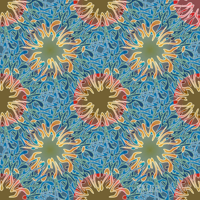 抽象几何炫彩无缝花纹为背景的