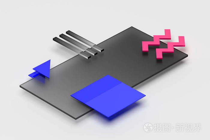 抽象几何形状的 3d 的渲染