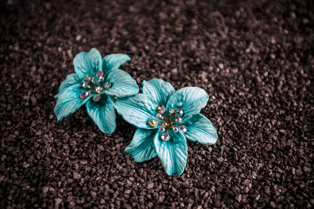 蓝色珠宝花
