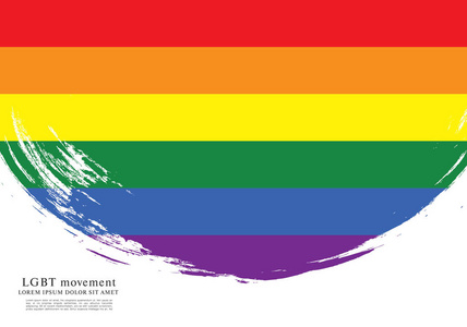 彩虹旗, lgbt 运动, 矢量插图, 画笔描边背景照片