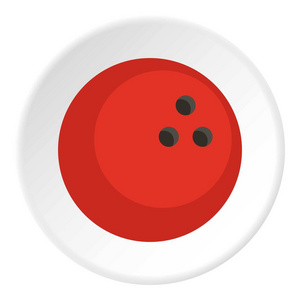 红色大理石的保龄球球图标圆
