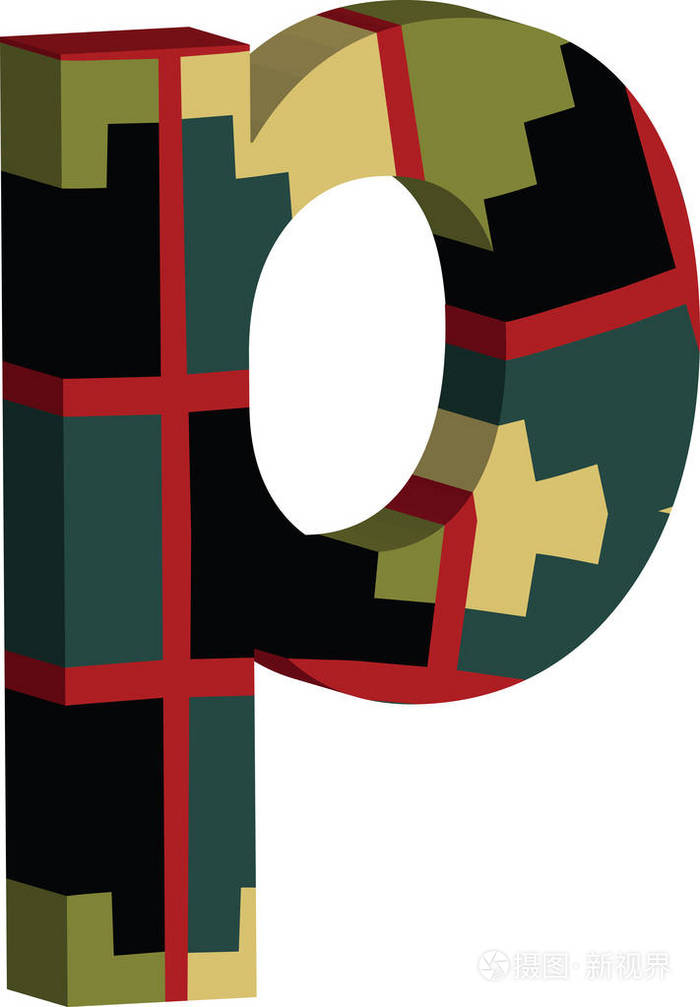 3d 字体字母 p