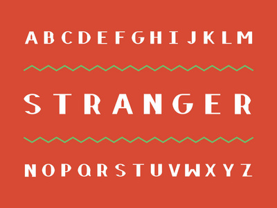 陌生人大胆的字体。矢量字母表