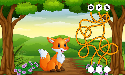 游戏狐狸迷宫的向量例证找到方式到词