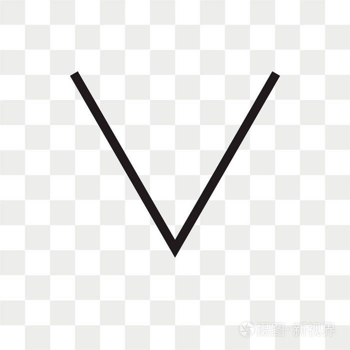 在透明背景上隔离的向下箭头矢量图标向下箭头标识概念