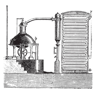 甜菜汁浓缩设备, 葡萄酒雕刻插图