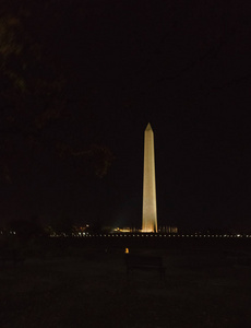 华盛顿纪念碑在夜间照明图片