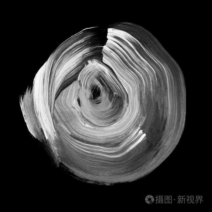 中性灰色质感亚克力圆.水彩染色在黑色背景上