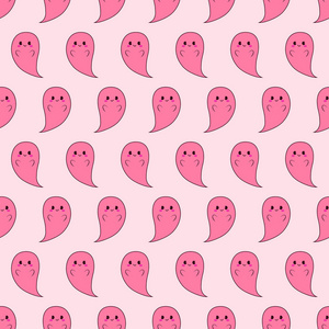 节日节日盛宴与可爱的幽灵在粉红色的无缝模式, 节日背景万圣节, 壁纸