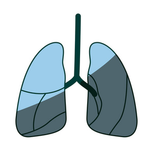 蓝色底纹剪影呼吸系统图片