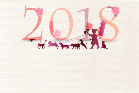 新的一年卡日本狗纸背景