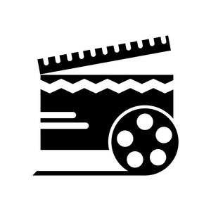 电影图标矢量隔离白色背景为您的 web 和移动应用程序设计, 电影徽标