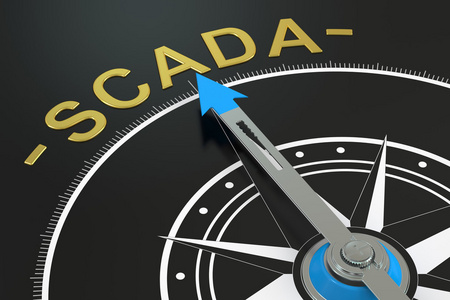 Scada 系统罗盘概念，3d 渲染