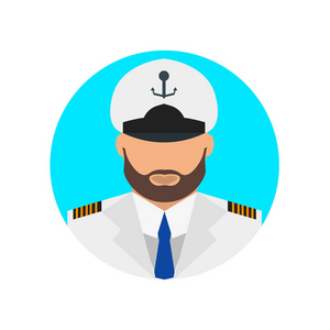 薄船长船长图标矢量隔离白色背景为您的 web 和移动应用程序设计