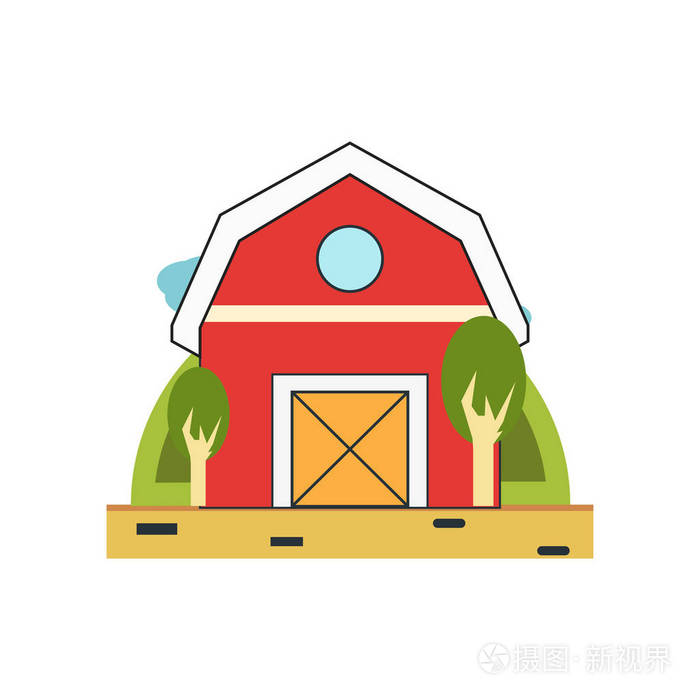web 和移动应用程序设计, 谷仓徽标概念插画-正版商用图片0rsbui-摄图