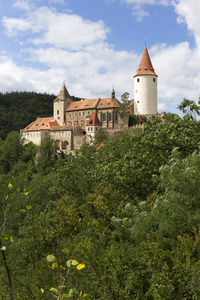 克日沃克拉特，皇家狩猎哥特式城堡，其起源日期追溯到 12 世纪，捷克共和国