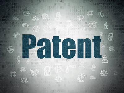 法律概念 专利数字数据纸张背景上