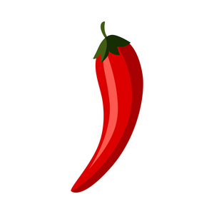 成熟的红辣椒图标。红色健康食品