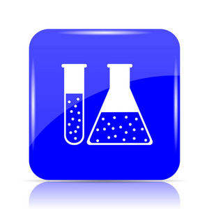 化学设置图标, 蓝色网站按钮白色背景