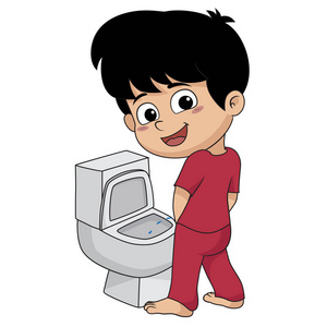 孩子 peeing.vector 和插图