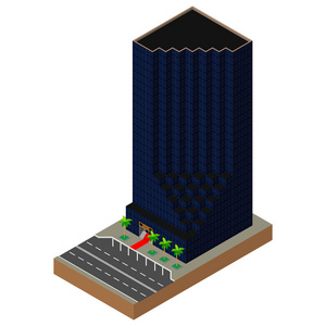 大建筑。摩天大楼。等距