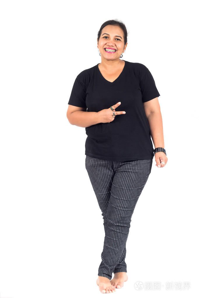 泰国矮胖的女人,穿便装