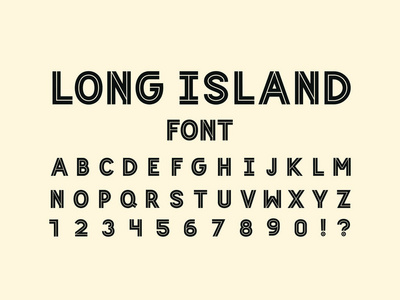 长岛字体。矢量字母表